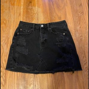 American Eagle Distressed Black Denim Mini Skirt | Summer Going out clothes